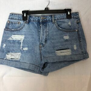 Forever 21 Size 30 Mid/High Rise Button Fly Distressed Shorts Light Wash      WS